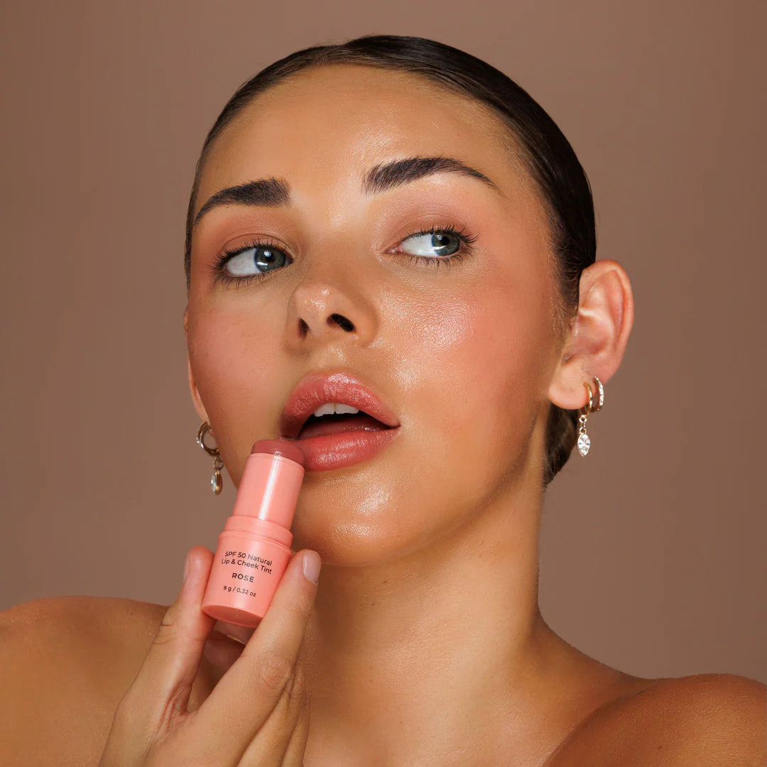 SPF 50 Natural Lip & Cheek Tint in Rose