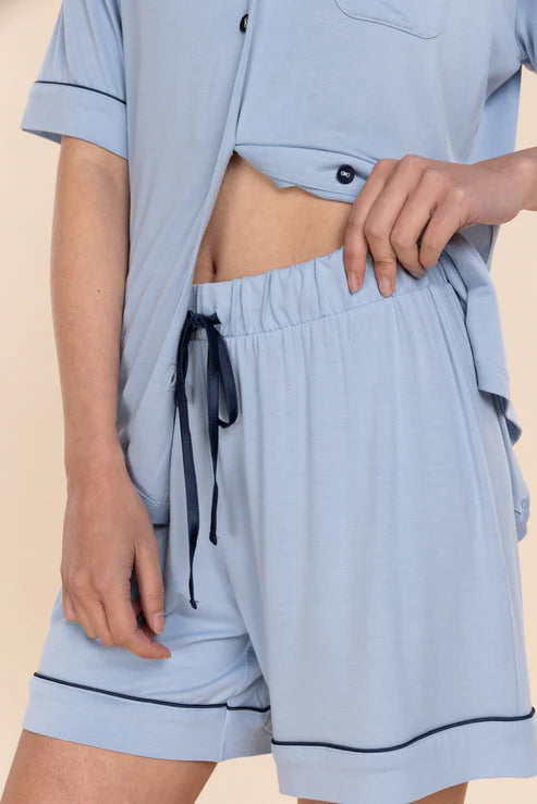 Sadie Bamboo Short PJ Set in Blue