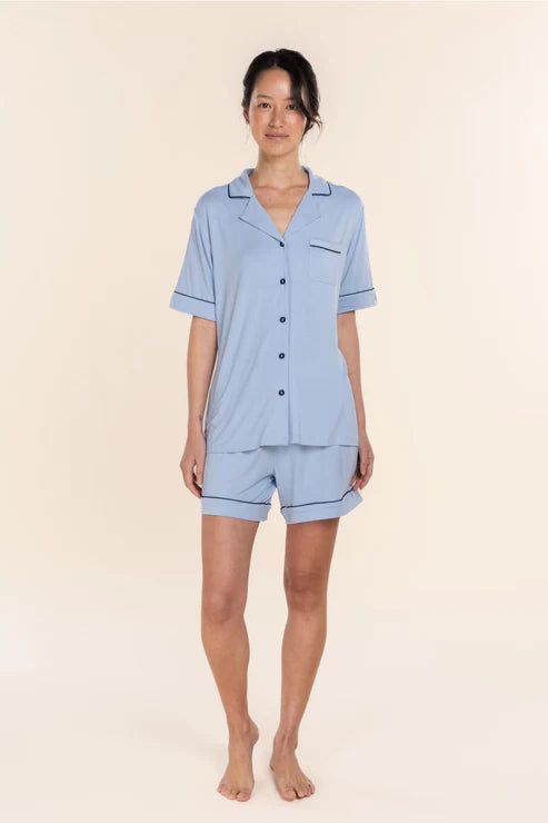 Sadie Bamboo Short PJ Set in Blue