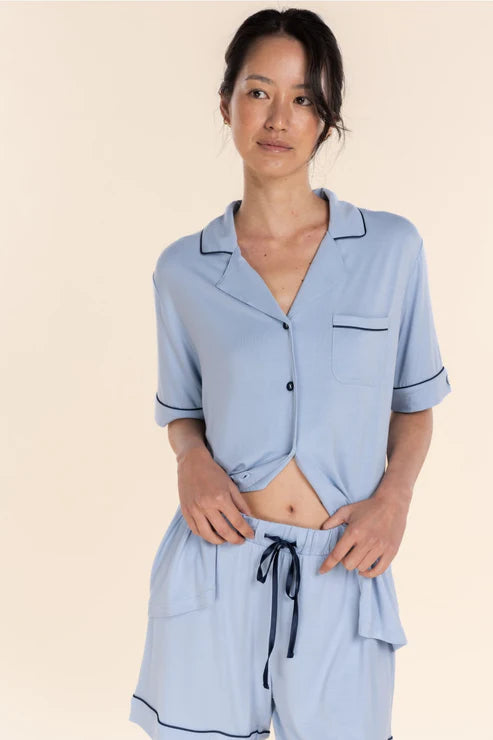 Sadie Bamboo Short PJ Set in Blue