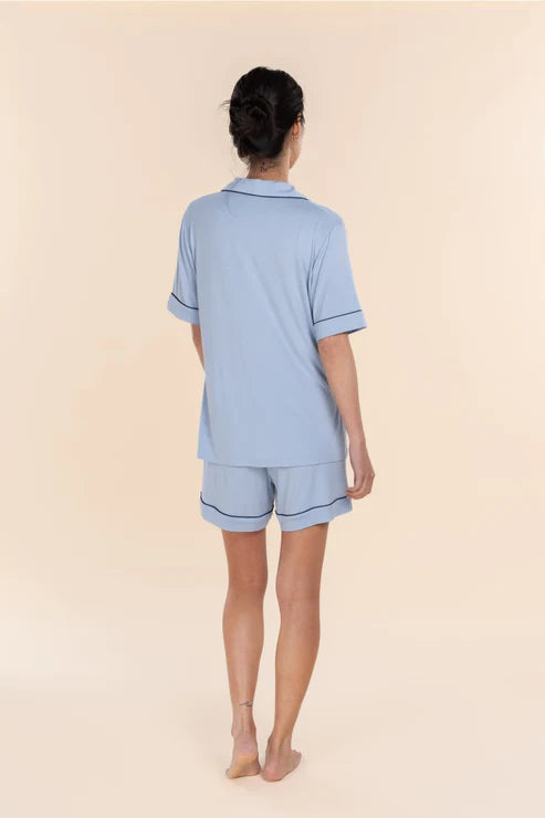 Sadie Bamboo Short PJ Set in Blue