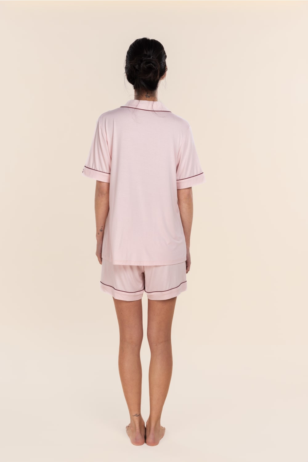 Sadie Bamboo Short PJ Set in Pink