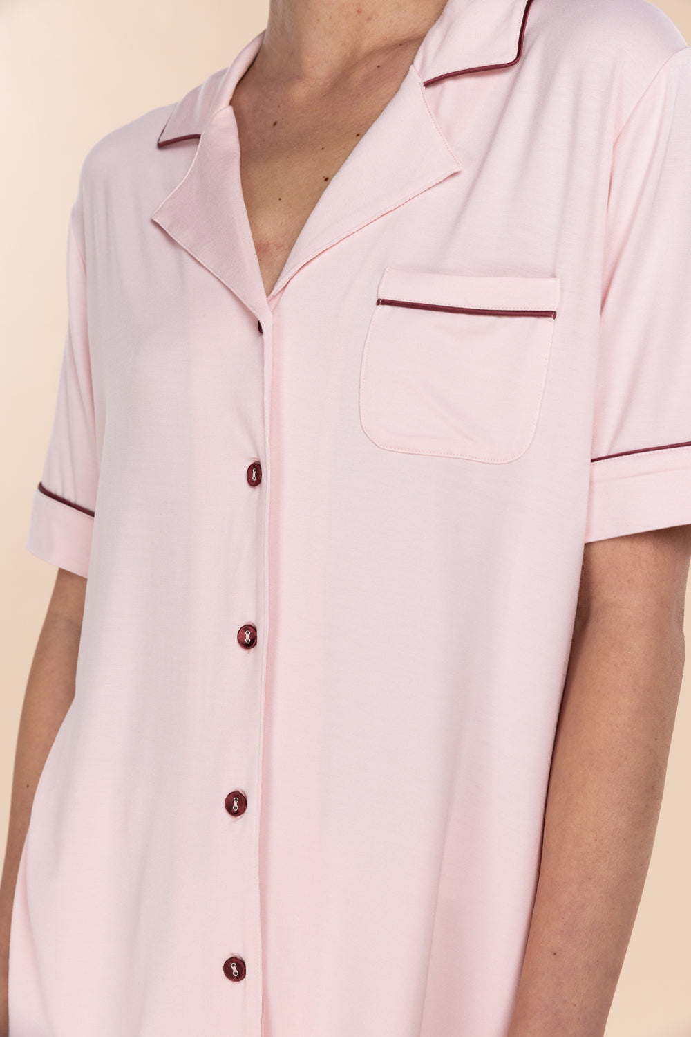 Sadie Bamboo Short PJ Set in Pink