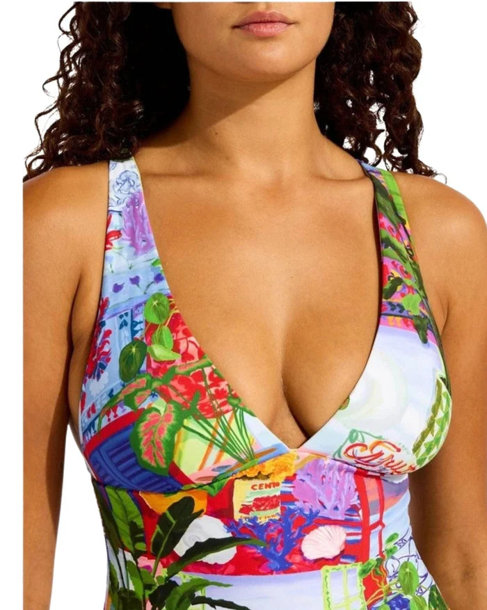 La Boca Deep V Neck One Piece