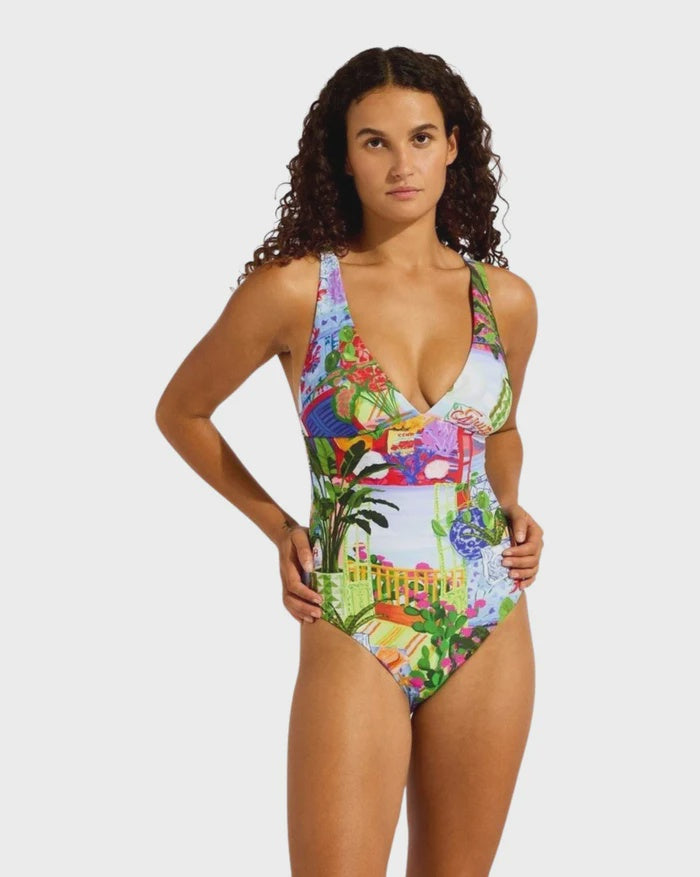 La Boca Deep V Neck One Piece