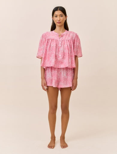 Smocked Top in Cheri Blossom