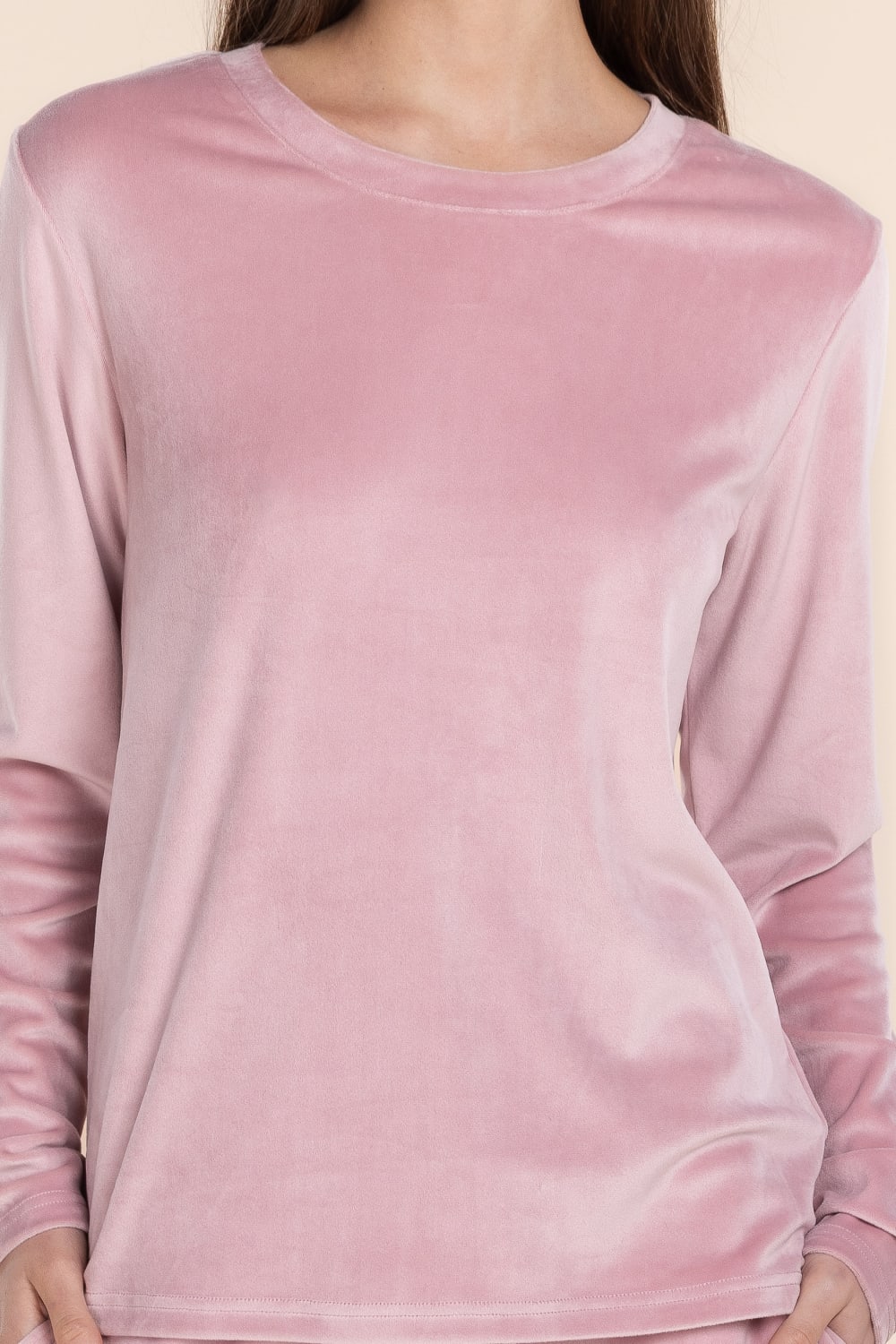 Thea Velour Long Lounge Set in Pink