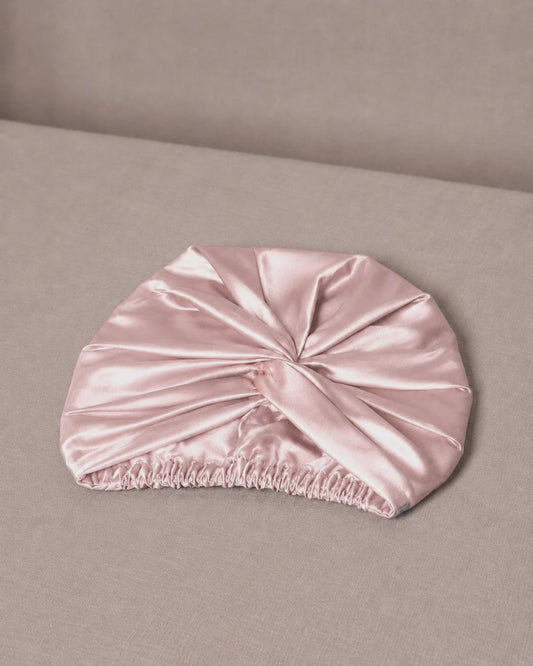 Silk Turban Shell Pink | Double- Layered Silk