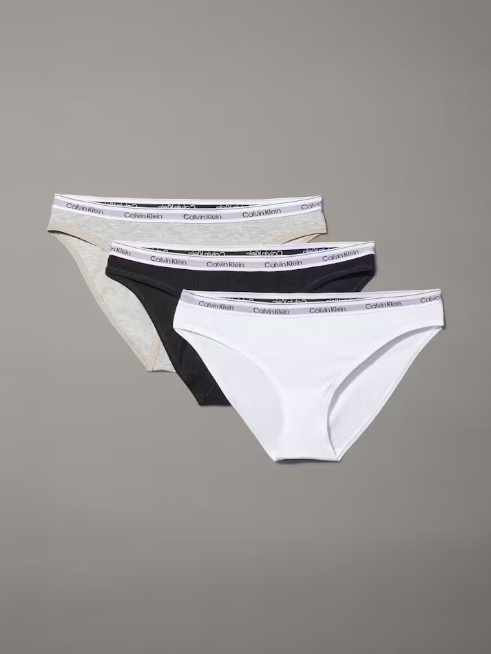 Modern Logo 3 pk bikini cotton briefs - in more colours