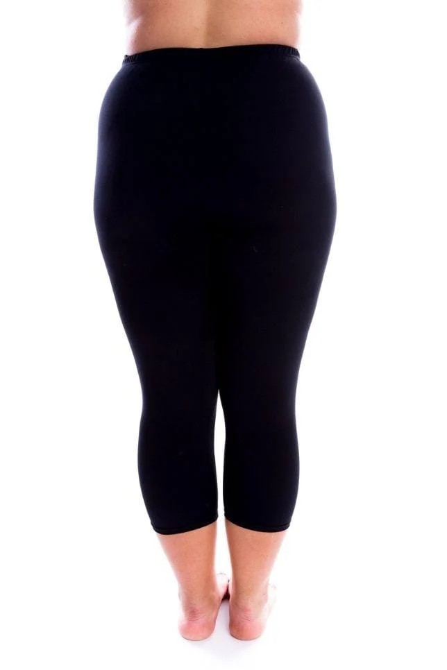 Chlorine resistant black 3/4 leggings