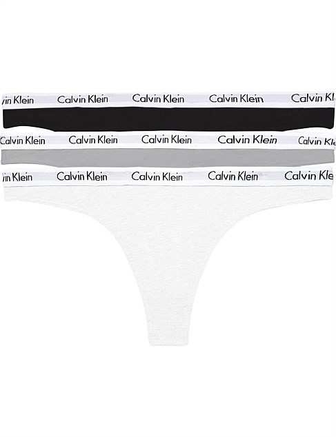 Modern Logo 3 Pack Thongs Blk/Wht/Gry