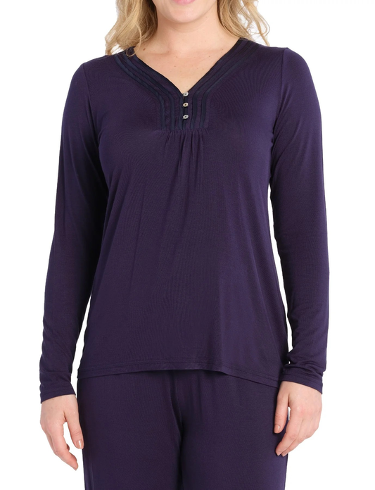 Night Sky Bamboo Elastane Henley Tee