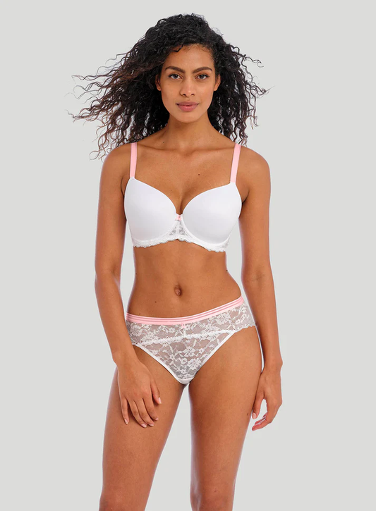 Offbeat Underwired Moulded Demi Tshirt Bra in White