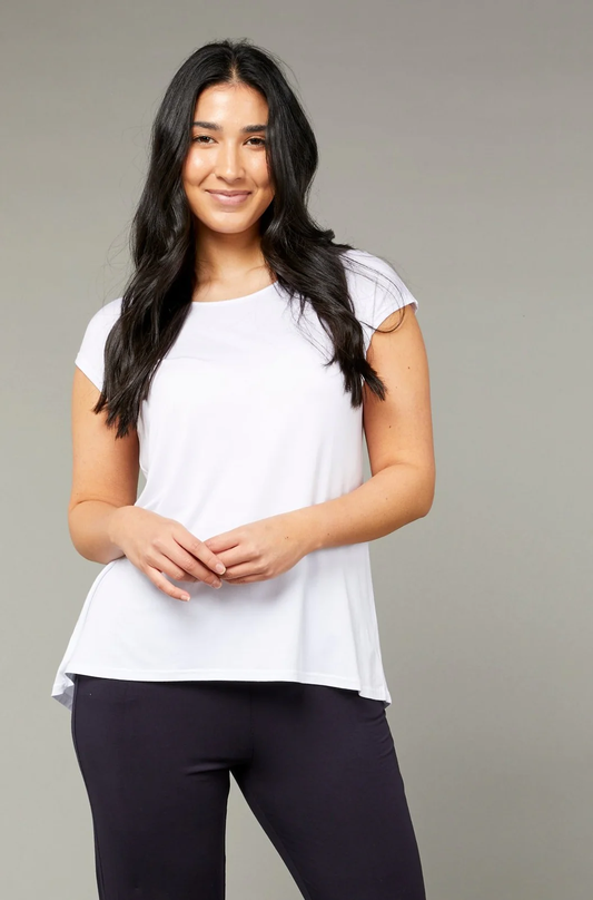 Tani White Flared Tank